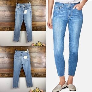 Paige hoxton ankle light blue fray hem skinny Jeans new size 24